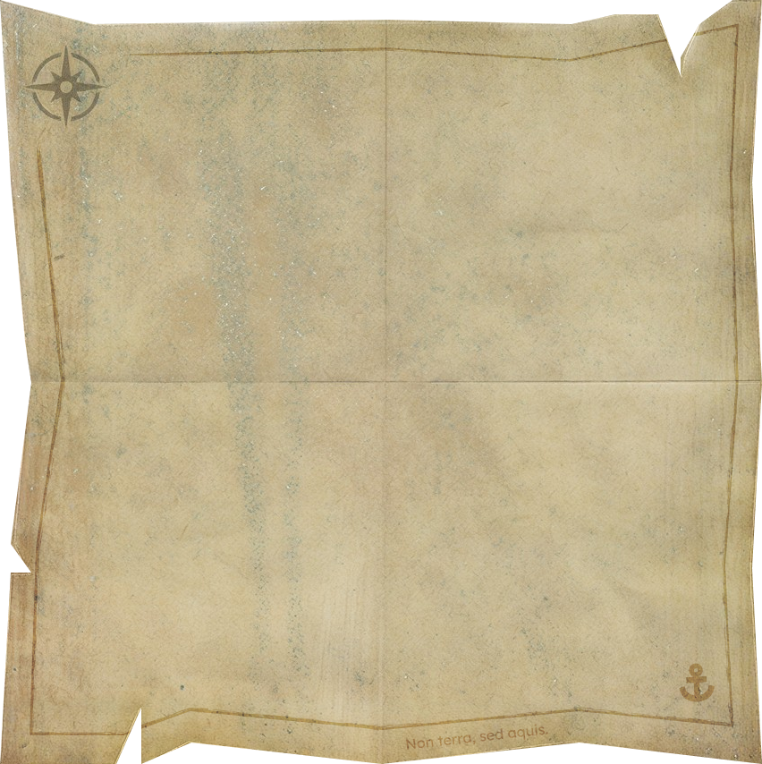 A hand-drawn map with three coloured routes